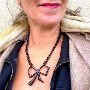 Dom Dominique Cohen black bow necklace oversized pendant unique chain goth gift